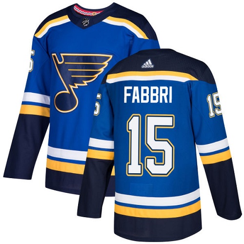 Adidas Men St.Louis Blues #15 Robby Fabbri Blue Home Authentic Stitched NHL Jersey
